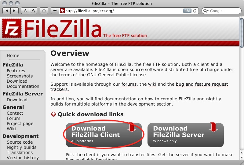 "FileZilla screen 1"